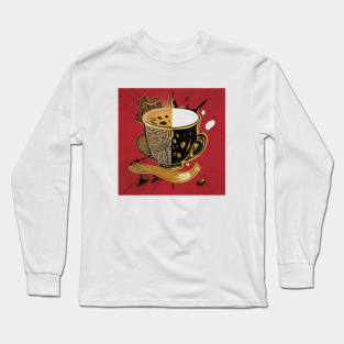 Coffee Cafe Vintage Retro Roast French Press Long Sleeve T-Shirt